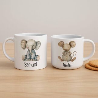 Personalised Boho Kids Mug – Custom Name 6oz Ceramic or Polymer Cup, Toddler Drinking Cup, Bohemian Children’s Gift, BPA-Free Kids Cup