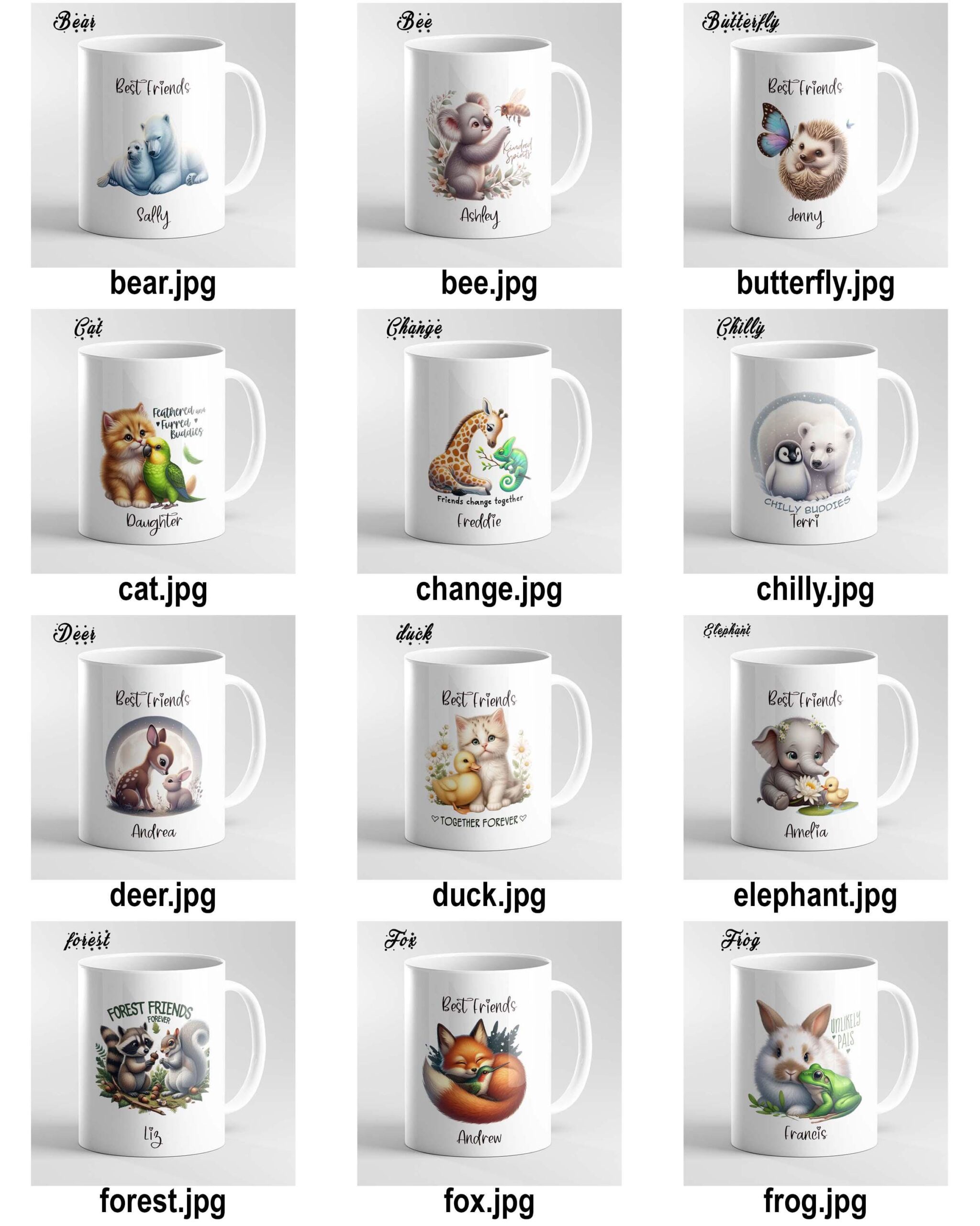 Personalised Cute Animal Mug – best friends pets - Image 8