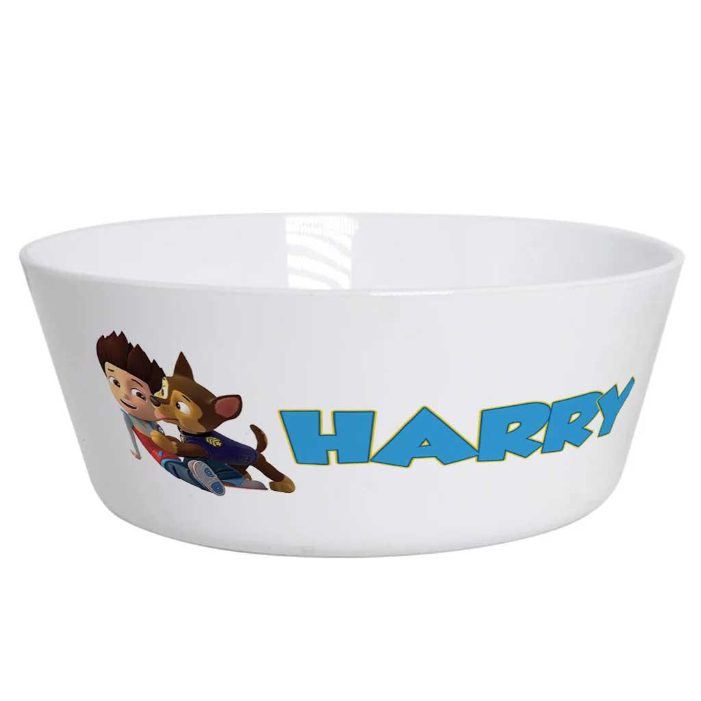 Personalised Rescue Puppy Kids Dinnerware Set – Custom Name Plate, Bowl, Cup & Cutlery Gift - Image 3