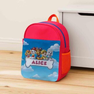 Personalised Rescue Puppy Backpack – Custom Name Kids School Bag