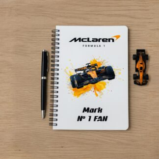 Personalised Racing Car Notebook – A5 Lined Journal, Custom Motorsport Fan Gift
