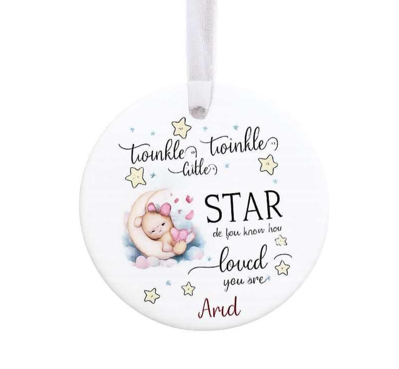 Beautiful Personalised Ceramic Money Box – Baby Christening Photo Gift | Twinkle Twinkle Design - Image 8