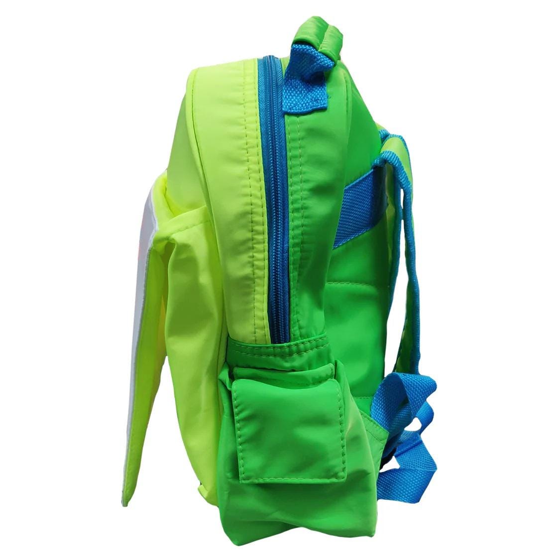 Personalised Neon Green Kids Backpack – Retro Game Style School Bag | sonic - Image 3