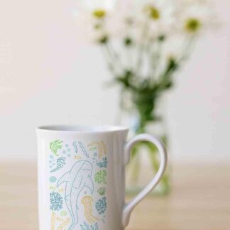 Personalised Bone China Sea Creature Mug: Ocean Theme Coffee Cup shark and whale