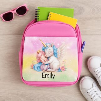 Personalised Unicorn Pink Backpack - Girls Rucksack