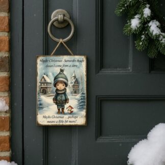 Personalised Christmas Metal Sign | Custom Family Name Wall Hanging | Holiday Décor Gift for Son Daughter Friend | rustic border