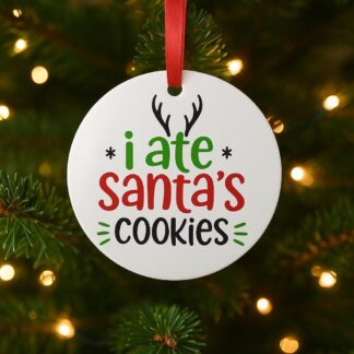 Let It Snow Wooden Christmas Ornament – Rustic Hanging Disc Decoration