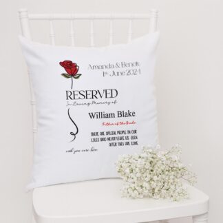 Personalised Memorial Wedding Cushion Canvas Feel Pillow, Mother of the Bride, father, grandad