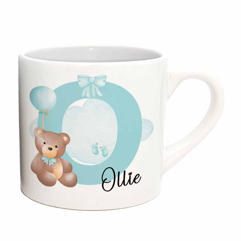 Personalised Teddy Bear Kids Mug – Custom Initial Ceramic or Polymer Cup - Image 2