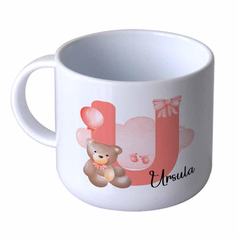 Personalised Teddy Bear Kids Mug – Custom Initial Ceramic or Polymer Cup - Image 3