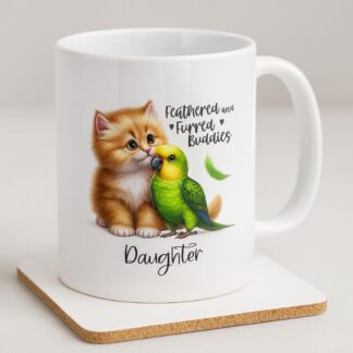 Personalised Animal Friends Mug – Cute Cat, Otter, Giraffe, Hedgehog, Squirrel Gift | Custom Name Coffee Cup for Kids, Family, Friends