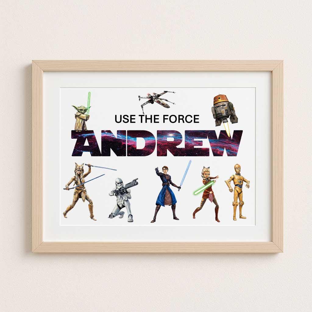 Personalised Galaxy Star Print – Custom Sci-Fi Hero Wall Art for Kids Rooms - Image 2