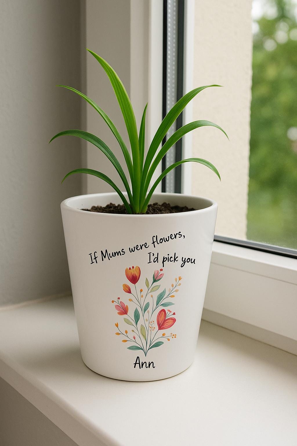 Personalised Ceramic Plant Pot – Floral Mum Gift ‘If Mums Were Flowers I’d Pick You’