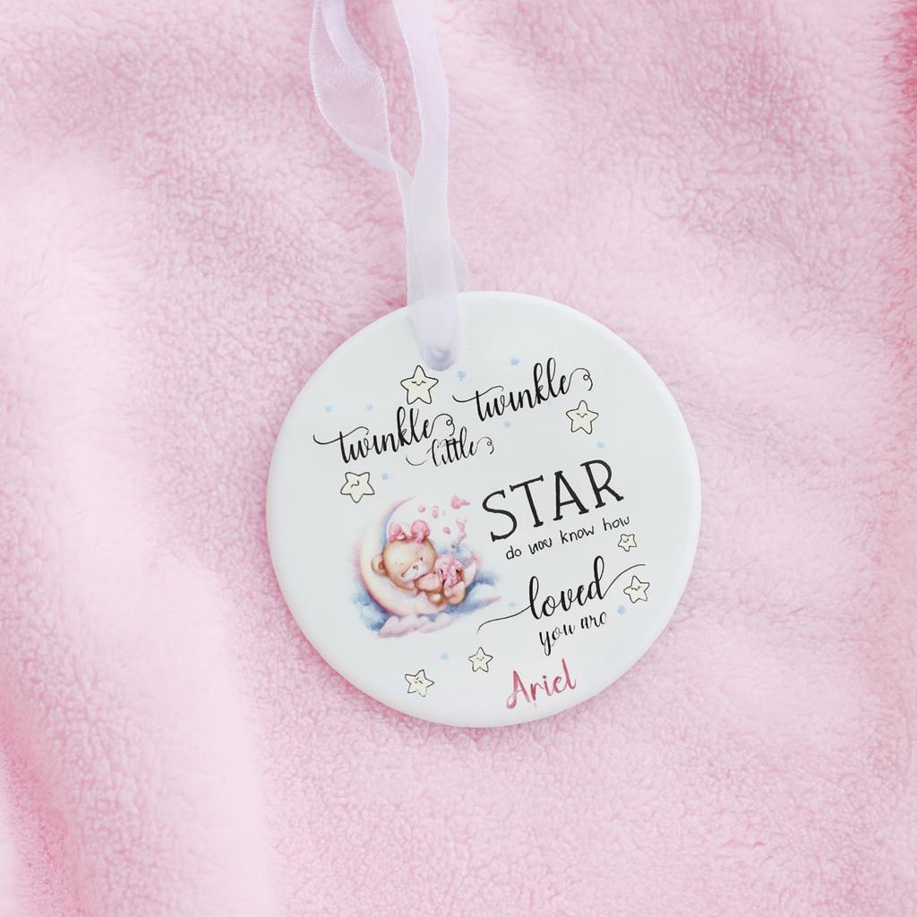 Beautiful Personalised Ceramic Money Box – Baby Christening Photo Gift | Twinkle Twinkle Design - Image 9