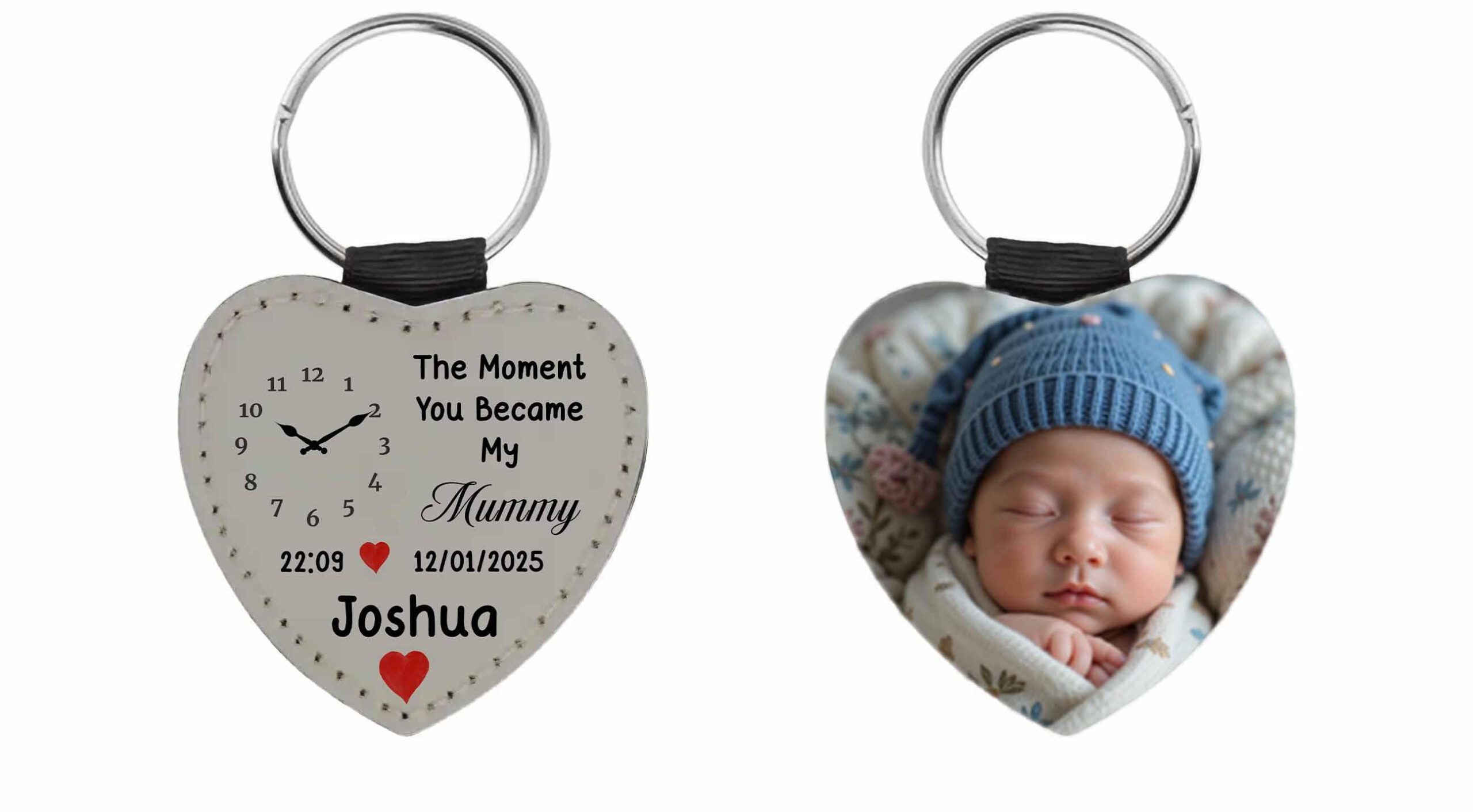 Custom Photo Keyring – Personalised Baby Birth Stats - Image 2