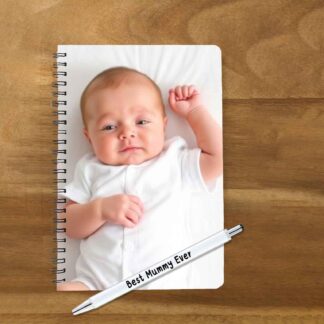 Personalised Photo Notebook A5 – Custom Lined Journal with Hard Plastic Cover, Photo Upload Gift, Personalised Stationery