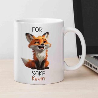 For Fox Sake Sarcastic Mug – Personalised Rude Coffee/Tea Cup, Funny Gift for Colleagues, Friends, Boss or Workmates