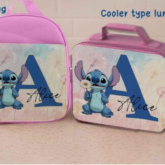 Personalised Blue Alien Lunch Set – Custom Name Cooler Bag & Water Bottle