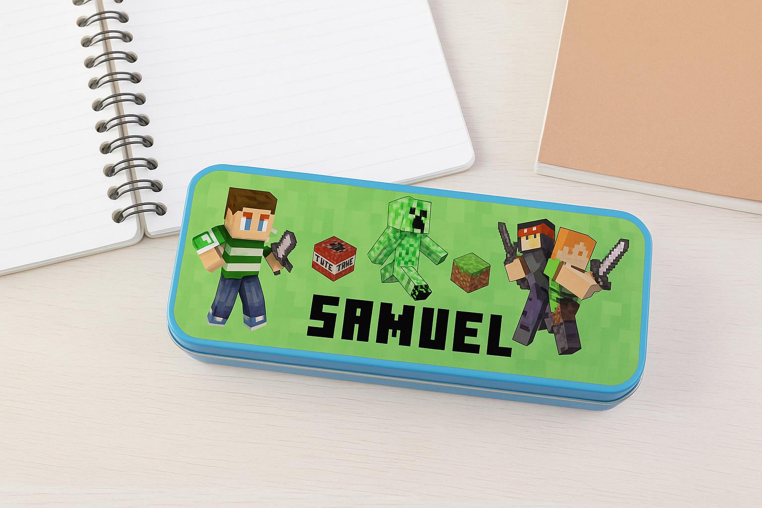 Personalised Pencil Tin – Ninja Pixel Gamer Theme – Custom Stationery Box for Kids, School, notebook, bag, gifts for children - Image 7