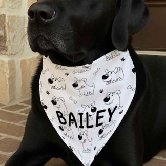Personalised Dog Bandana | Custom Pet Neckwear | Adjustable Dog Scarf for Small, Medium & Large Dogs