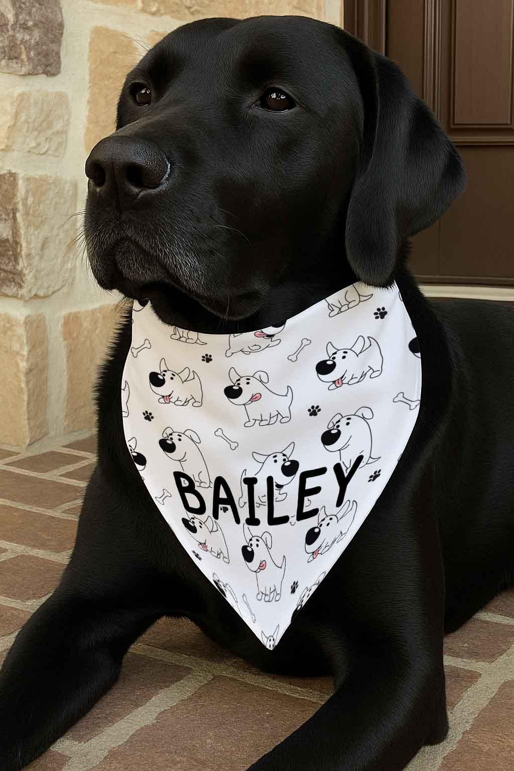 Personalised Dog Bandana – Custom Pet Neckwear – Adjustable Dog Scarf for Small, Medium & Large Dogs