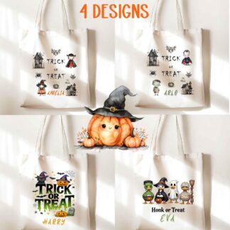 Personalised Halloween Trick or Treat Bag: Spooky Pumpkin Tote