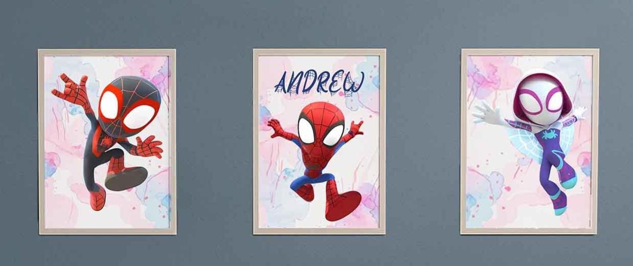 Set of 3 Personalised Superhero Prints – Custom Kids' Wall Art for Nursery & Bedroom Decor - Image 2