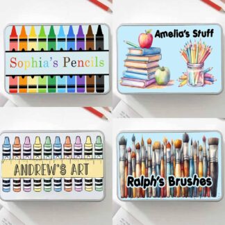 Personalised Metal Keepsake Tin – Custom Photo Biscuit Tin, Named Storage Box Gift 18.4cm x 11.4cm x 5.5cm