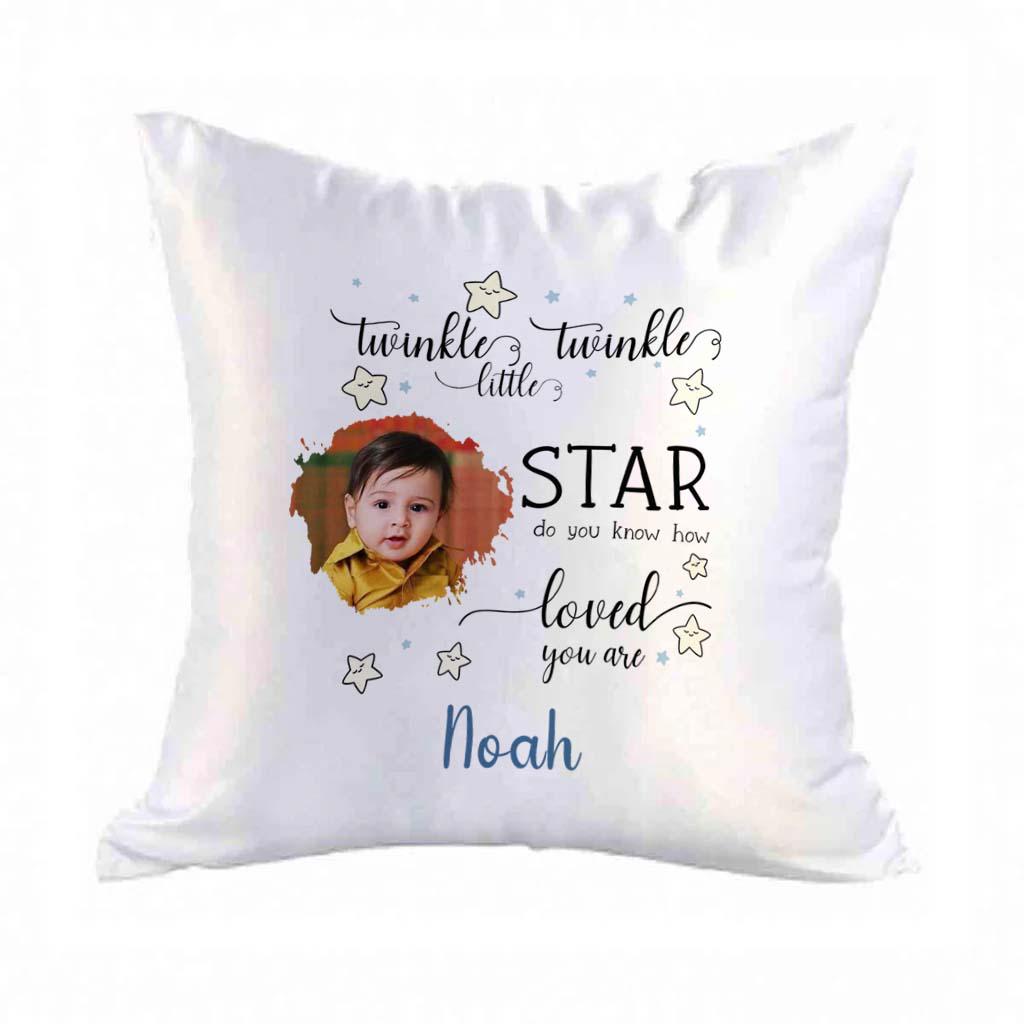 Personalised Satin Cushion – Twinkle Twinkle Baby Keepsake Pillow – Custom Nursery Cushion for Baby Girl or Boy - Image 5