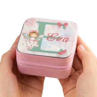 Personalised Faux Leather Jewellery Box – Custom Name or Initial – Fairy & Watermelon Design – Gift Girls, Travel Jewellery Case dandelion