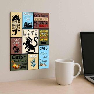 Funny Crazy Cat Lady Sign – Distressed Metal Plaque 8x6" – Vintage Cat Lover Gift, Wall Hanging Home Decor, Humorous Novelty Sign