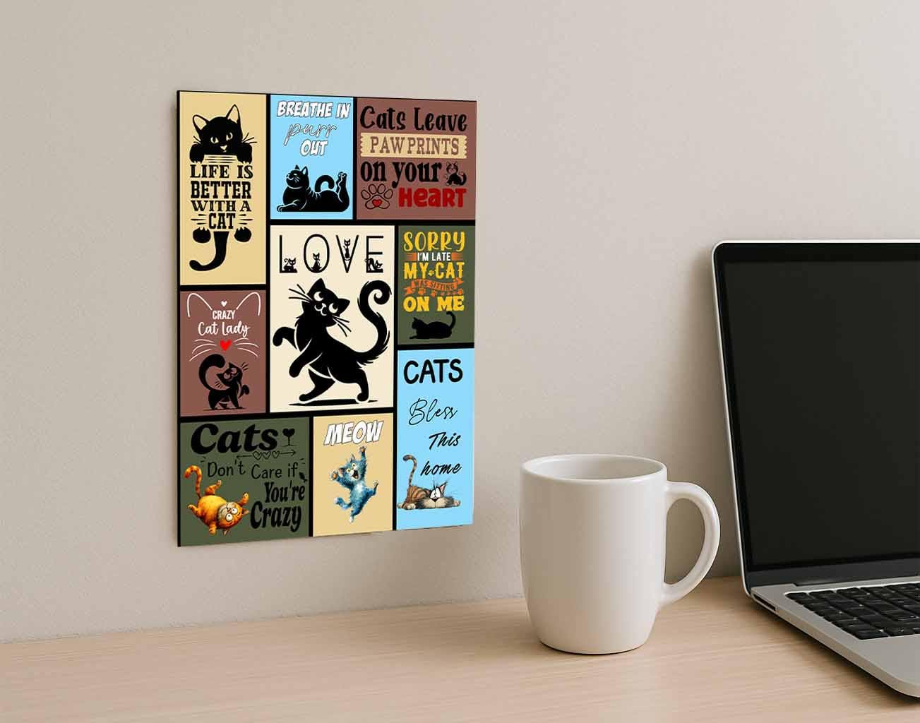 Funny Crazy Cat Lady Sign – Vintage Cat Lover Metal Plaque – Distressed Wall Hanging Home Décor Gift (8x6")