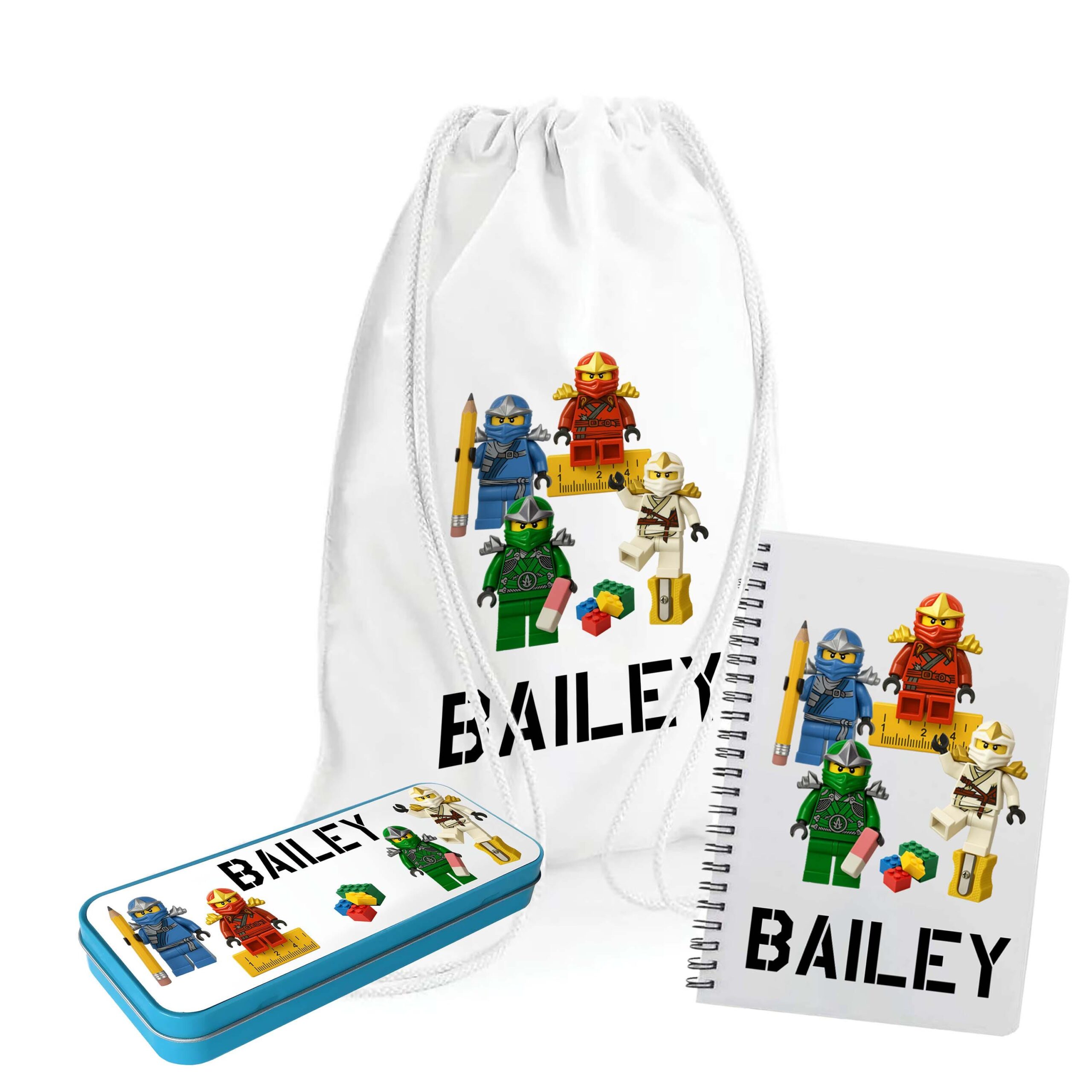 Personalised Pencil Tin – Ninja Pixel Gamer Theme – Custom Stationery Box for Kids, School, notebook, bag, gifts for children - Image 2