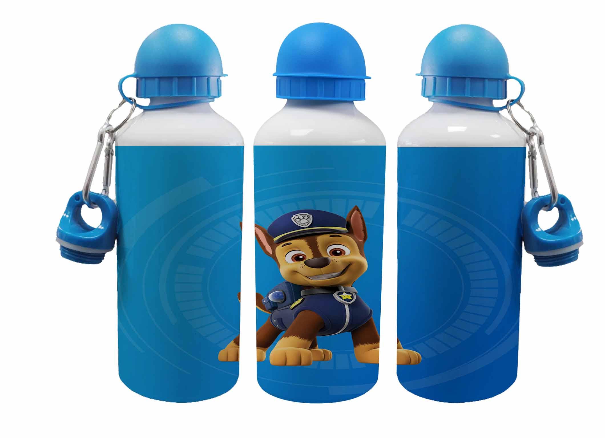 Personalised Kids Water Bottle – Dog Patrol Character – Custom Name – Aluminium Sports Bottle – Multiple Sizes & Lids – Gift for Boys - Image 3