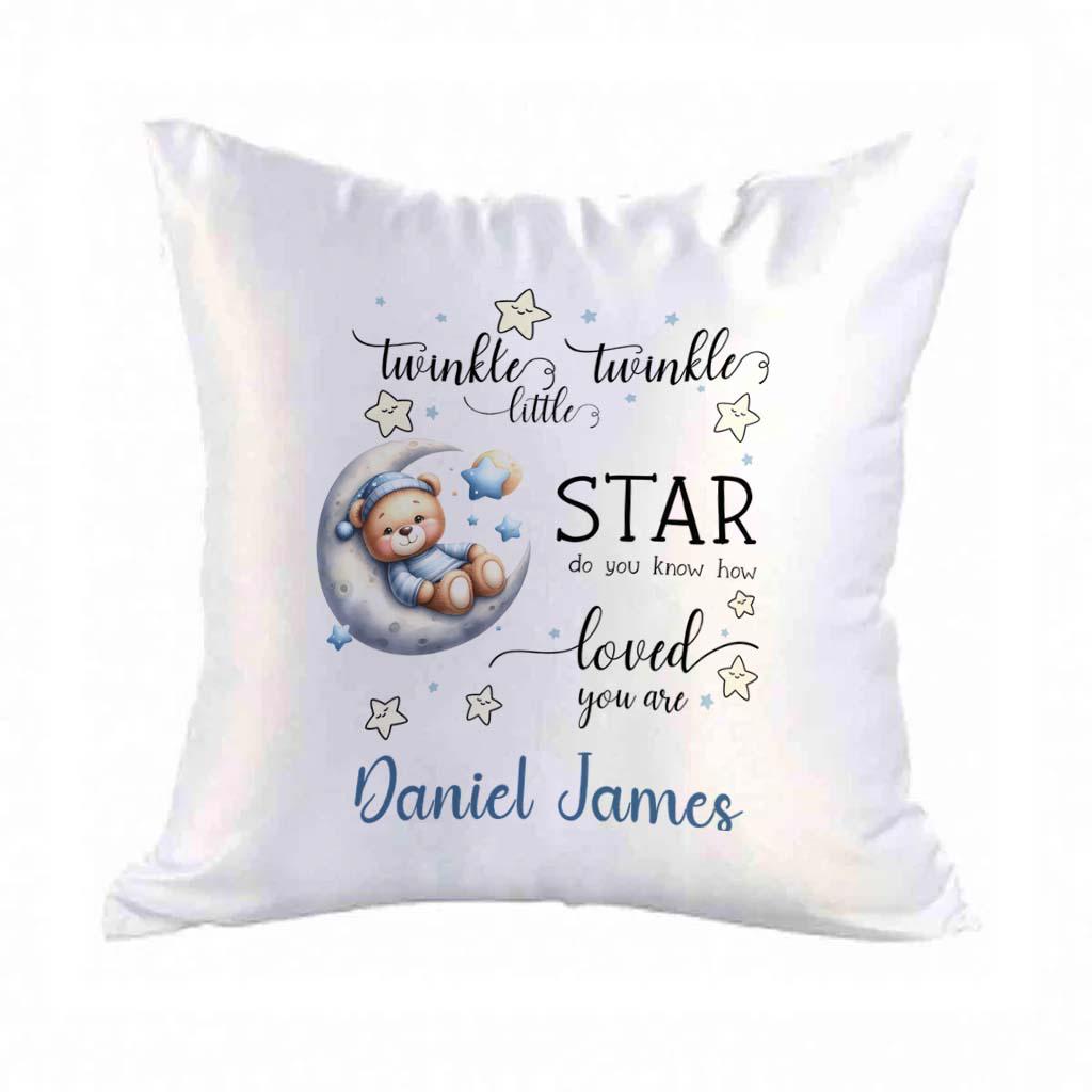 Personalised Satin Cushion – Twinkle Twinkle Baby Keepsake Pillow – Custom Nursery Cushion for Baby Girl or Boy - Image 6