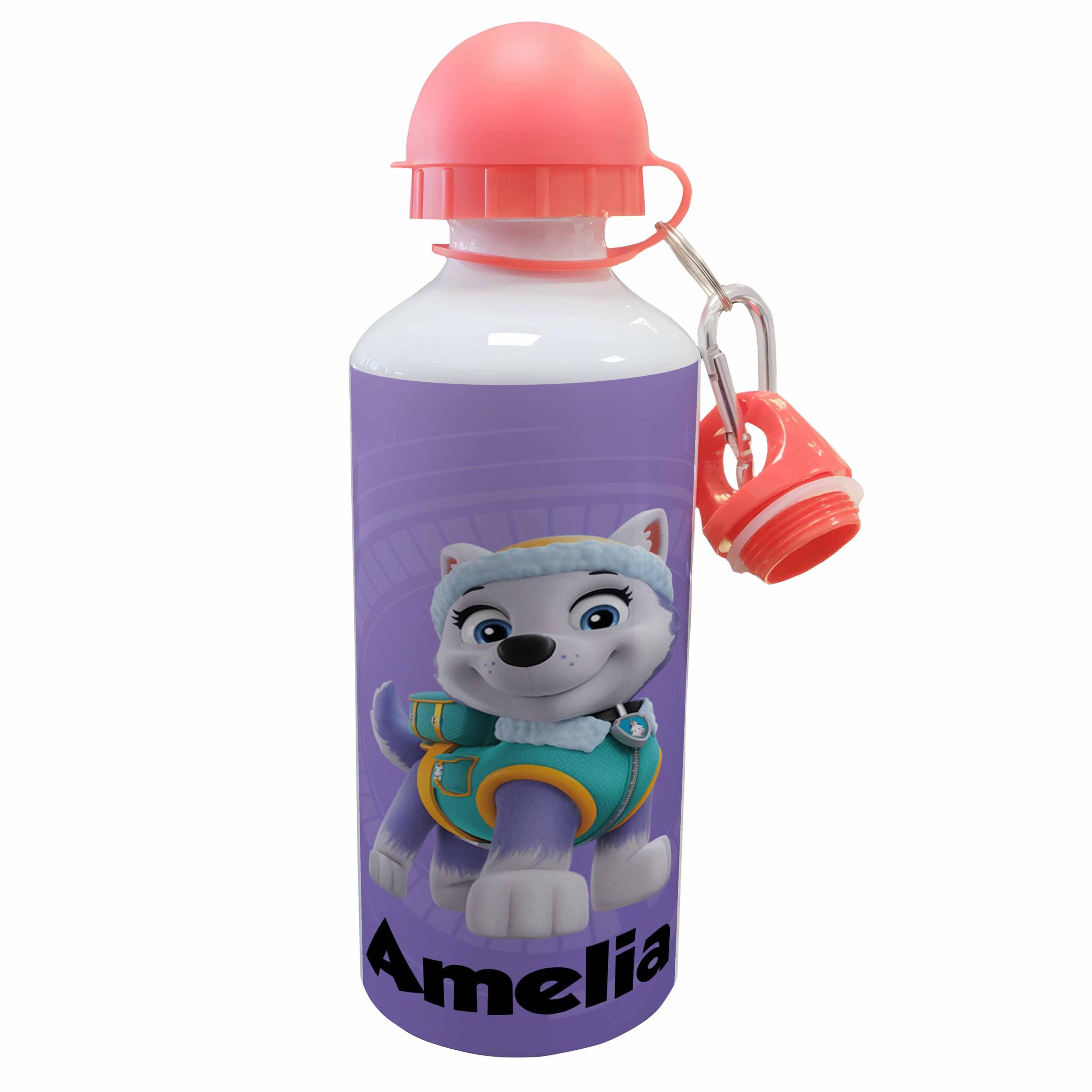 Personalised Kids Water Bottle – Dog Patrol Character – Custom Name – Aluminium Sports Bottle – Multiple Sizes & Lids – Gift for Boys - Image 2