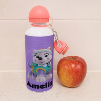 Personalised Kids Water Bottle – Dog Patrol Character – Custom Name – Aluminium Sports Bottle – Multiple Sizes & Lids – Gift for Boys