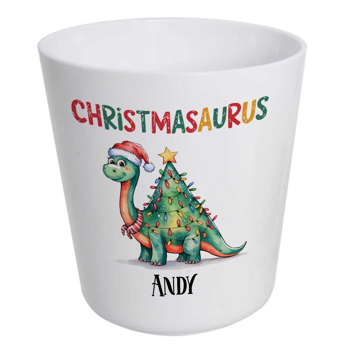 Magical Personalised Christmas Dino Dinner Set – Christmasaurus Kids Unbreakable Tableware Gift - Image 2