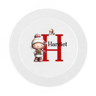 personalised Christmas initial dinner set