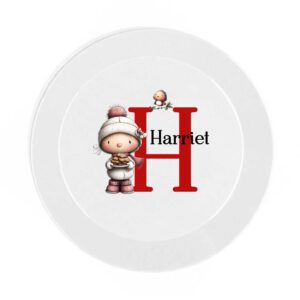 personalised Christmas initial dinner set