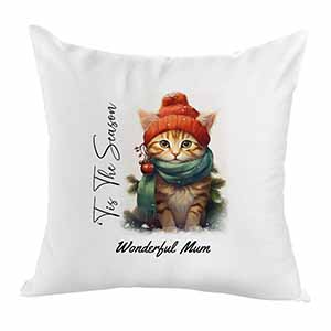 personalised christmas cat cushion