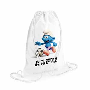 personalised smurf football bag