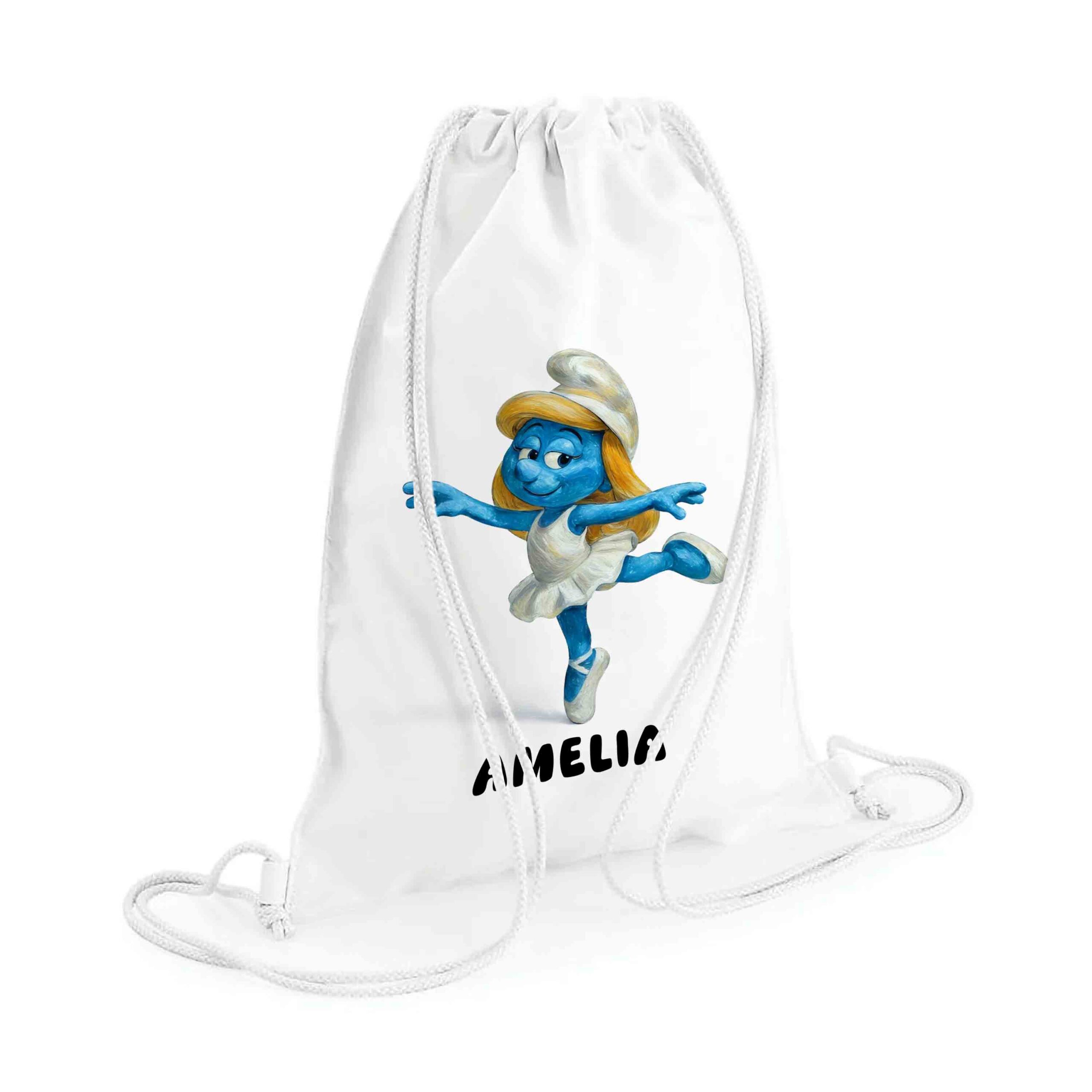 Personalised Blue Ballerina Drawstring Bag – Girls Dance & PE Kit Bag
