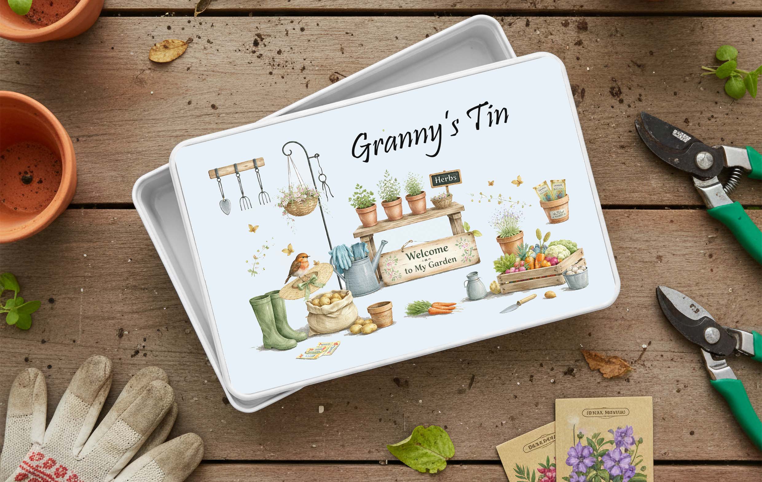 personalised seed tin