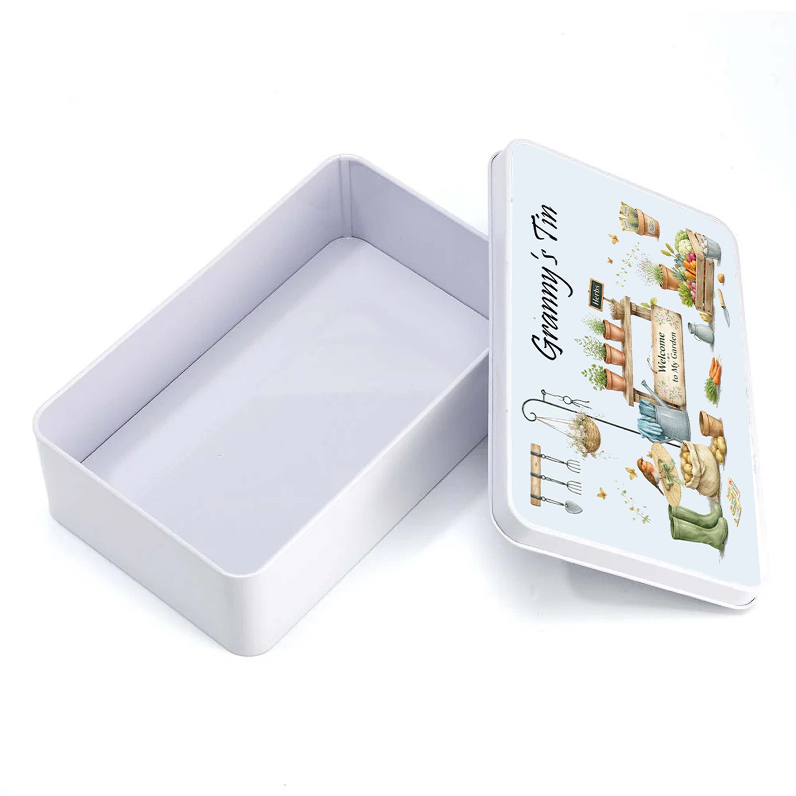 Custom Name Metal Keepsake Tin – Personalised Seed Tin Storage Box with Lid - Image 3