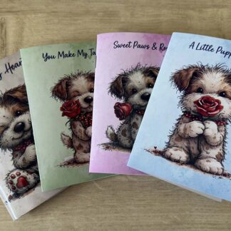 Handmade Pocket Notebook Personalised Bear with Rose Whimsical Mini Journal
