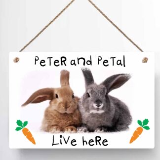 Personalised Rabbit Sign – High Gloss Metal Plaque 8x6"